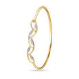 14 KT Yellow Gold Creeper Chic Diamond Bangle,,hi-res image number null
