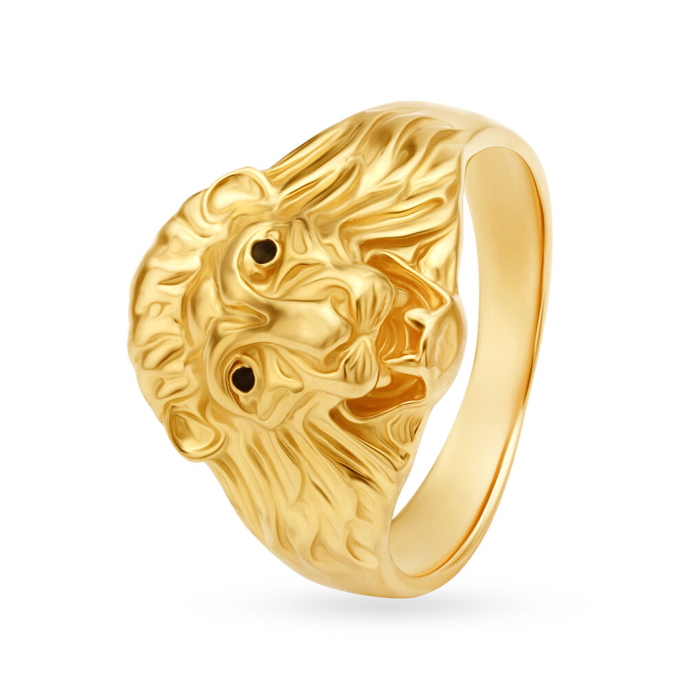 Magnificent 22 Karat Yellow Gold Lion-Inspired Finger Ring