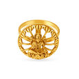 Shimmering Goddess Laxmi Gold Finger Ring,,hi-res image number null