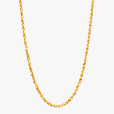Rope Twist Gold Chain For Men