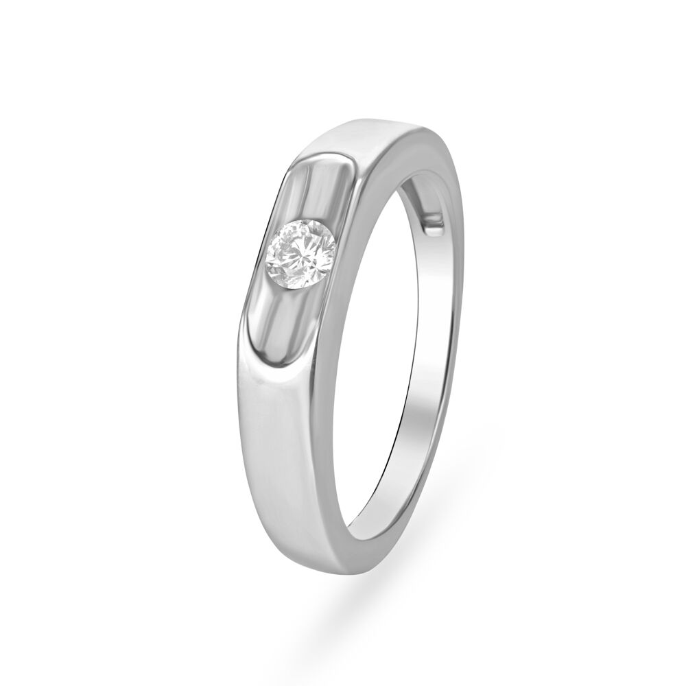 Floral White Platinum Finger Ring