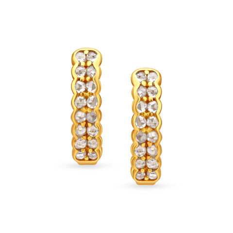 Selene Stone Gold Hoop Earrings