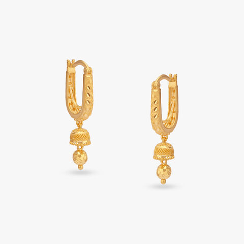 Twirl Tassel Gold Hoop Earrings