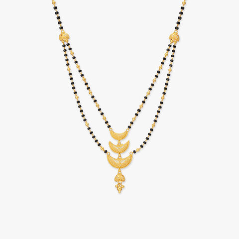 Crescent Cascade Gold Mangalsutra