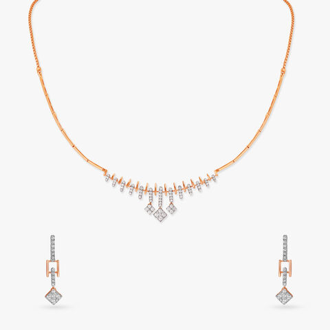 Chic Glam Diamond Necklace Set