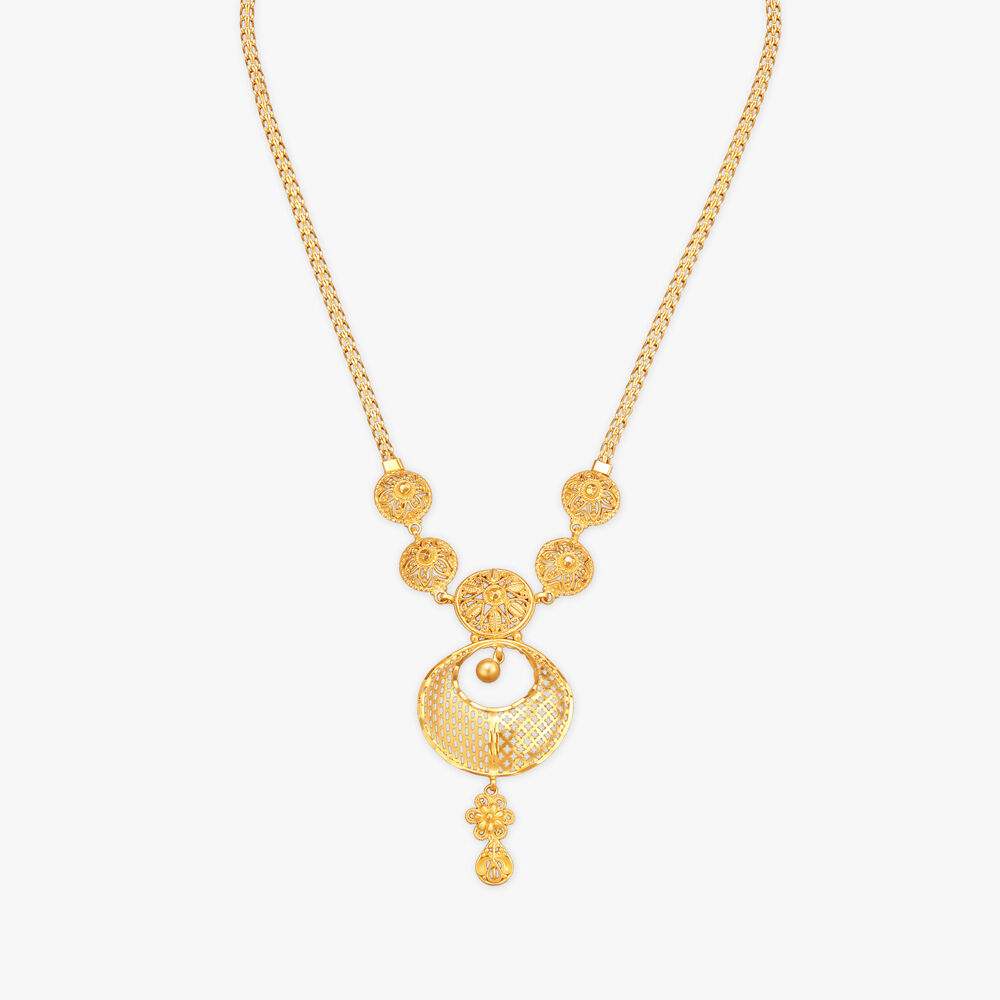 Tanishq gold pendant set designs with price top