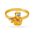Marvellous 22 Karat Gold Lord Krishna Motif Ring,,hi-res image number null