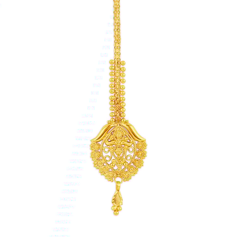 Gold maang cheap tikka designs