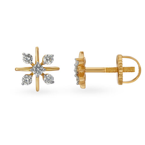 Winsome Nakshatra Motif Diamond Stud Earrings