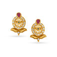 Quaint Emerald And Ruby Gold Stud Earrings,,hi-res image number null