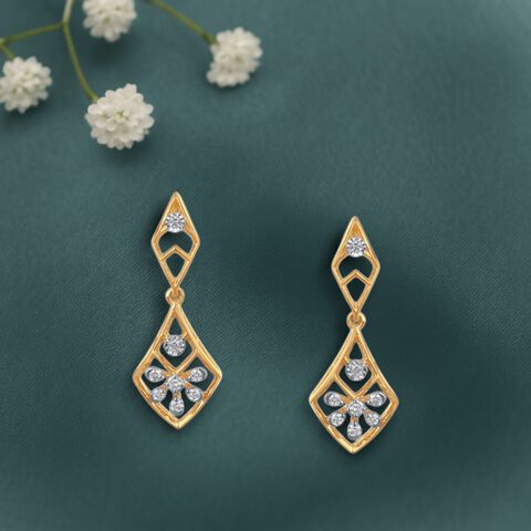 Twin Swirl Diamond Drop Earrings