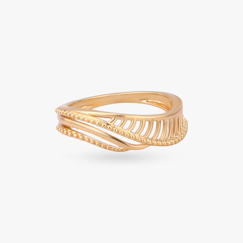 Textured Wave Gold Ring