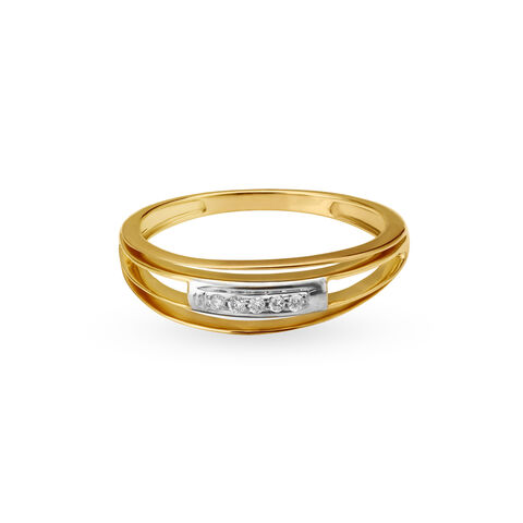 Geometric Diamond Finger Ring