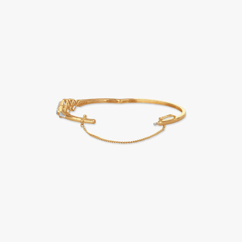 Modern Angular Diamond Bangle