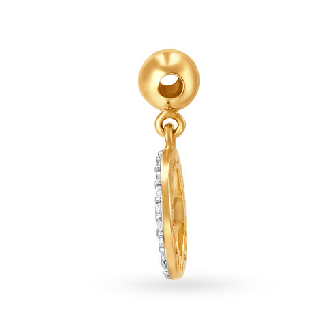 14KT Yellow Gold Evil Eye Charm With Topaz