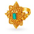 Distinguished 22 Karat Yellow Gold And Stone Finger Ring,,hi-res image number null