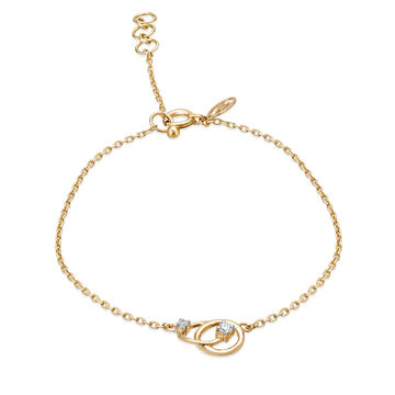 14 KT Yellow Gold Stylish Radial Diamond Bracelet