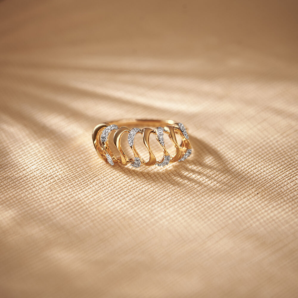 SPE Gold - Spiral Heart Shaped Gold Stone Rings - Poonamallee