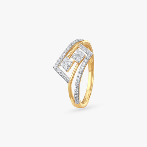Layered Frame Diamond Ring