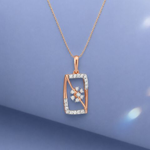 Floating Petal Diamond Pendant