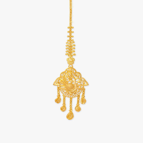 Peacock Arch Gold Maang Tikka