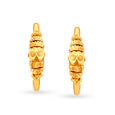 Ornamented 22 Karat Yellow Gold Textured Hoop Earrings,,hi-res image number null