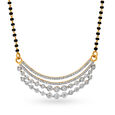 Stunning Minimal Diamond Mangalsutra in Yellow and White Gold,,hi-res image number null