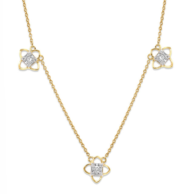 18KT Yellow Gold Elegant Diamond Necklace,,hi-res image number null