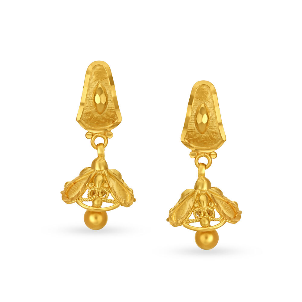 Fancy Hanging Gold Earring Set