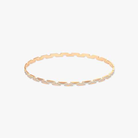 Ribbon Zigzag Gold Bangles