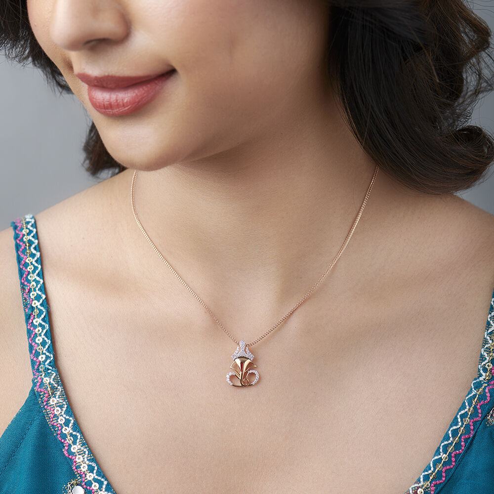 Artistic Divine Ganesha Gold and Diamond Pendant