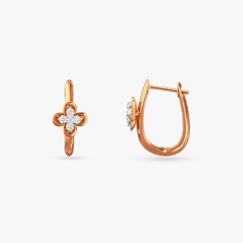 Petite Clover Diamond Hoop Earrings