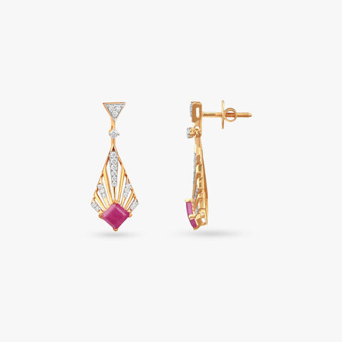Radiant Rays Diamond Drop Earrings
