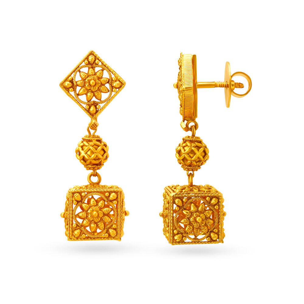 Tanishq antique shop gold earrings