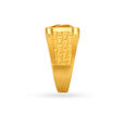 Interlock Hollow Pattern Gold Finger Ring For Men,,hi-res image number null