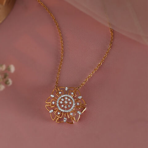 Ornate Bloom Gold & Diamond Necklace