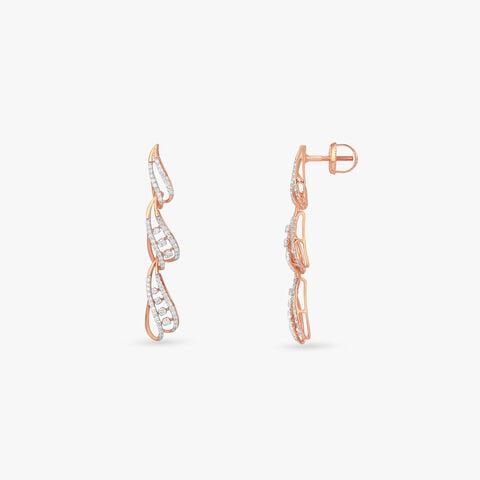 Feather Trail Diamond Drop Earrings