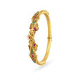Attractive Emerald and Ruby Gold Kada Bangle,,hi-res image number null