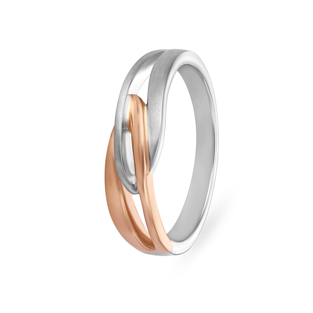 Elegant 950 Pure Platinum And Rose Gold And Diamond Band Style Finger Ring