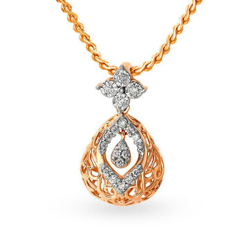 Pristine Filigree Gold and Diamond Pendant
