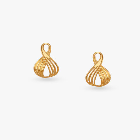 Twist Bloom Gold Stud Earrings