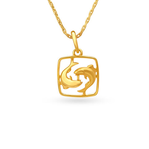 Pisces Symbol Gold Pendant