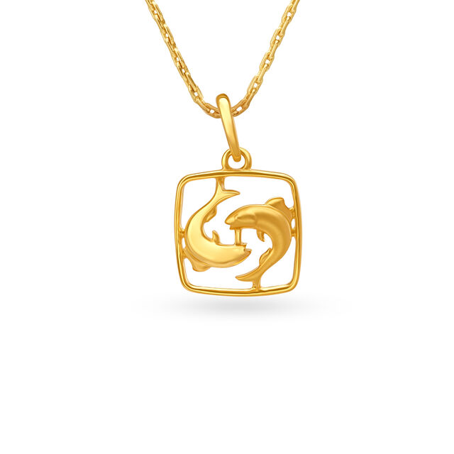 Pisces Symbol Gold Pendant,,hi-res image number null