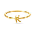 Letter K 14KT Yellow Gold Initial Ring,,hi-res image number null