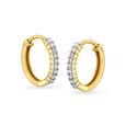 14KT Yellow Gold Diamond Hoop Earrings,,hi-res image number null