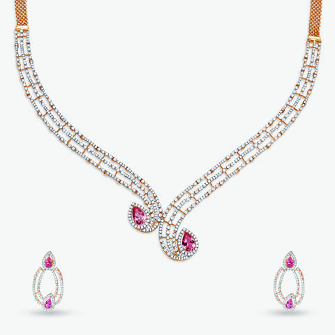 Blooming Diamond Necklace Set