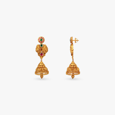 Paisley Floral Jhumka Earrings