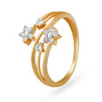 Contemporary Fancy Floral Diamond and Gold Finger Ring,,hi-res image number null