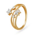 Contemporary Fancy Floral Diamond and Gold Finger Ring,,hi-res image number null