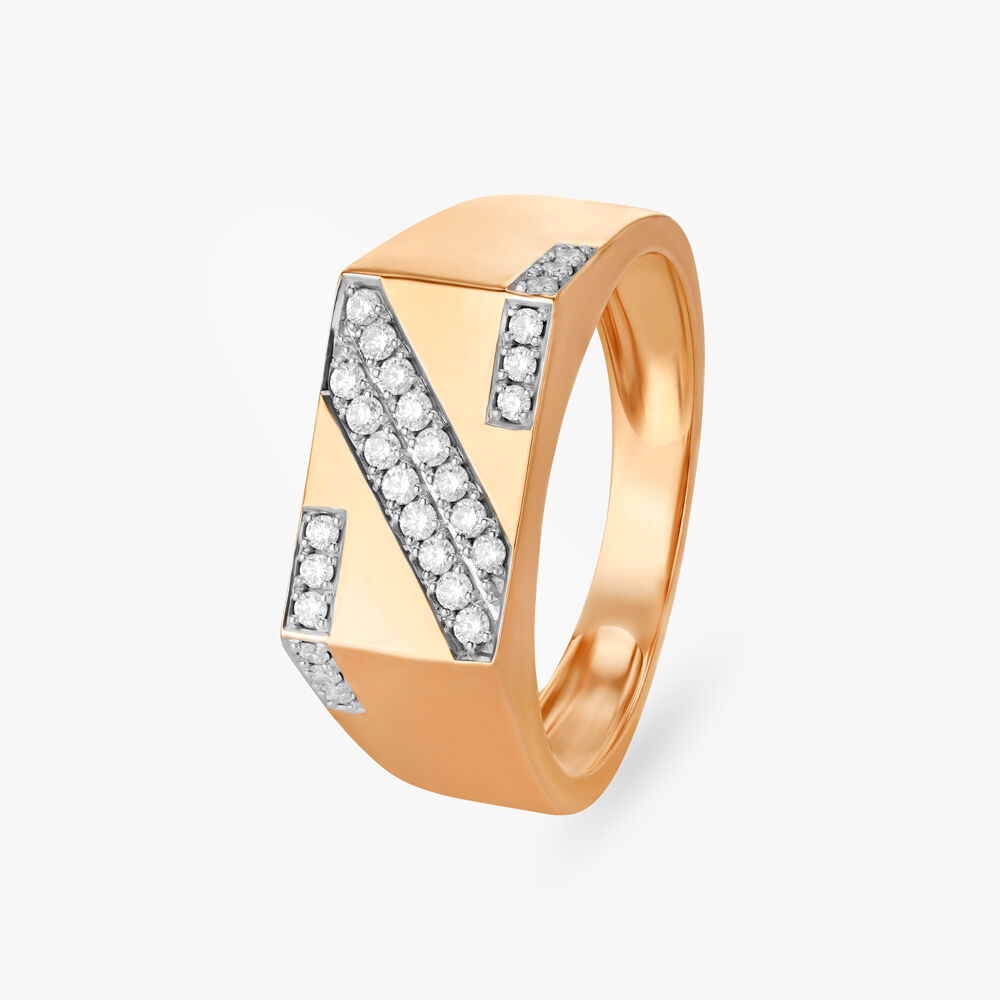 New Design Gold Plated AD Diamond Ring For Men & Boys.